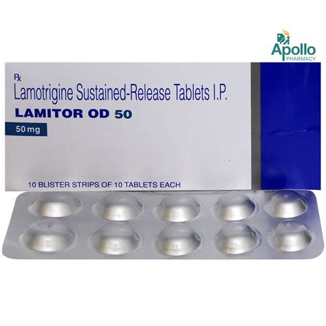 Lamitor OD 50 Tablet 10's Price, Uses, Side Effects, Composition ...