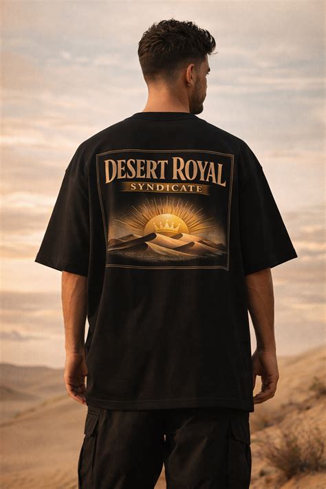 Men’s Black Oversized T-Shirt | Desert Royal Syndicate Drop Shoulder ...