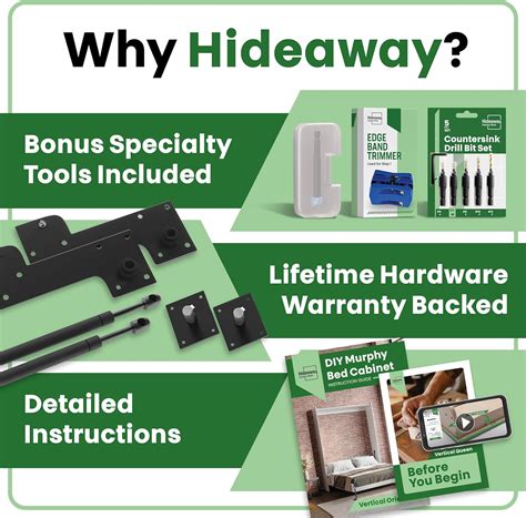 Hideaway Murphy Beds DIY Murphy Bed Kit Queen | Murphy Bed Hardware Kit ...