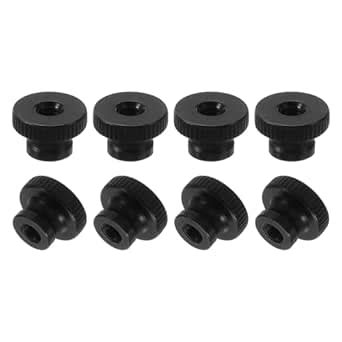 uxcell Knurled Thumb Nuts, 12Pcs M5 Carbon Steel Nut High Head Through ...