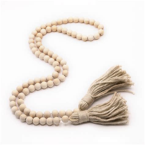 Ornativity Farmhouse Beads Wooden Garland- Wood Prayer Bead Garland ...