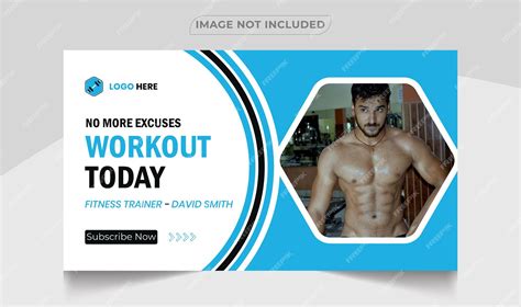 Premium Vector | Youtube thumbnail gym fitness training design and ...