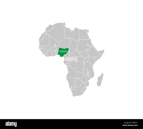 Nigeria on africa map vector. Vector illustration Stock Vector Image & Art - Alamy - map of africa highlighting nigeria