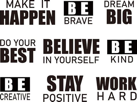 Buy 4 Sheets Inspirational Wall Decals Peel and Stick Motivational ...