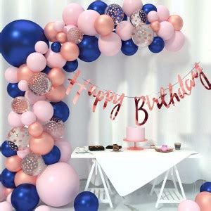 Dinipropz Happy Birthday Decorations Kit For Girls foil Balloon with ...