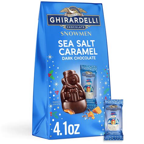 GHIRARDELLI Dark Chocolate Sea Salt Caramel Snowmen, 4.1 Oz Bag ...