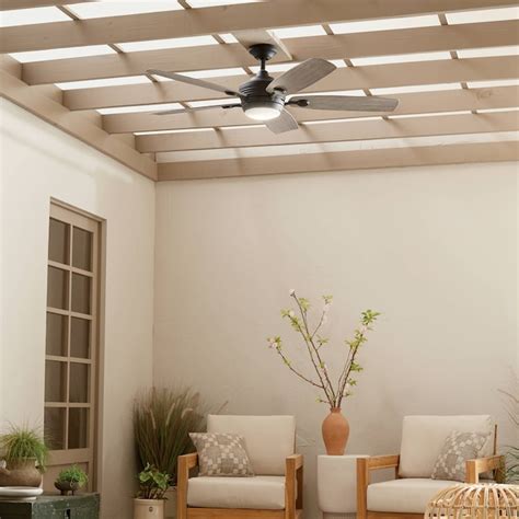 Kichler Tranquil 56-in Olde Bronze with Weathered Medium Oak Blades ...