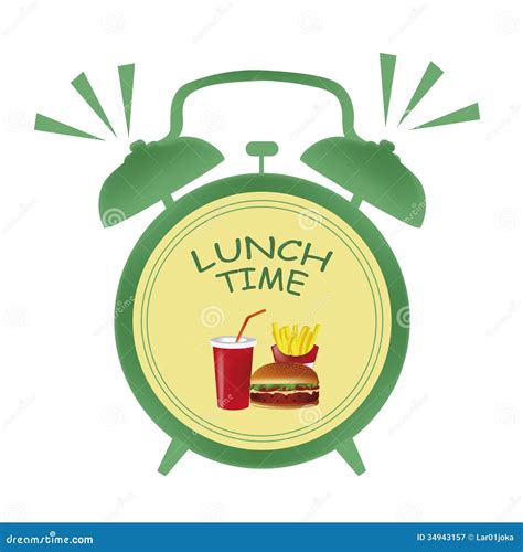 Lunch Time Clock Royalty Free Stock Photography - Image: 34943157