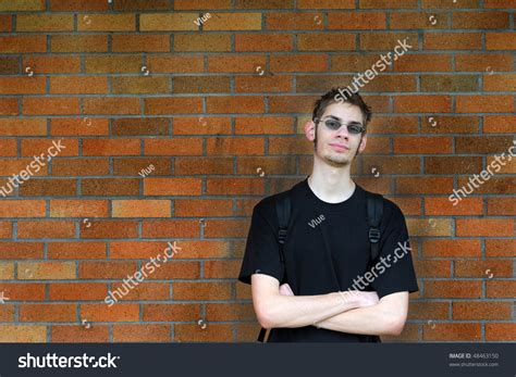 Healthy Tall White Male Caucasian Student Stock Photo 48463150 ...
