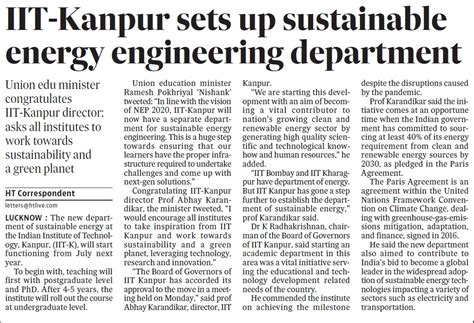 New sustainable energy engineering department to be set up at IIT ...