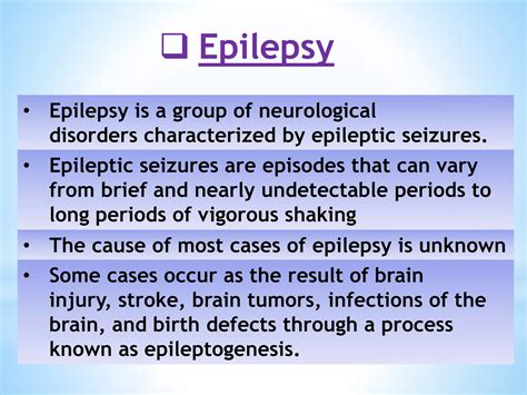 Epilepsy-Epidemiology,Signs and symptoms,Triggers,Seizures types,Causes ,Diagnosis,anti ...
