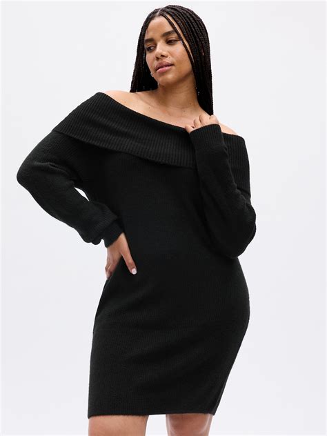 Off-Shoulder Mini Sweater Dress | Gap
