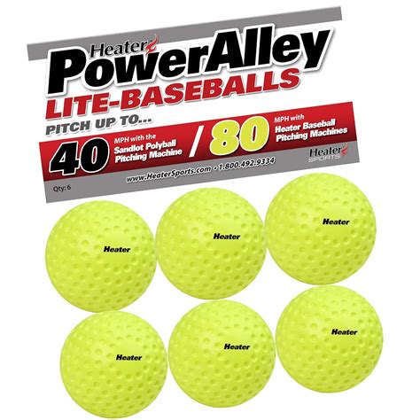 Buy Heater Sports [6 Pack] PowerAlley 80 MPH Lite Balls & Trend Sports ...