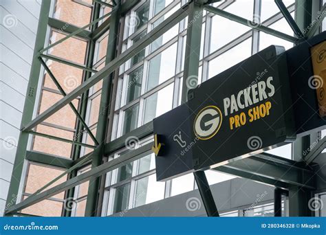 Sign for the Green Bay Packers Pro Shop, at Lambeau Field Stadium ...