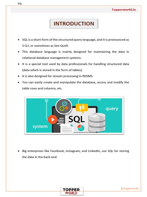 Image result for Introduction to Database Using SQL