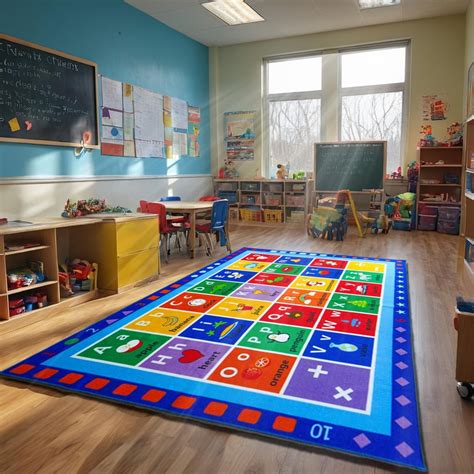 ABC Classroom Rug, Large Classroom Rugs Elementary, Preschool&Daycare ...