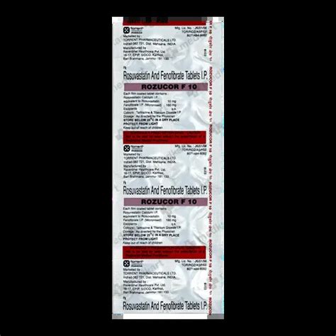 ROZUCOR F 10MG TABLET 10'S Price, Uses, Side Effects & Substitutes ...