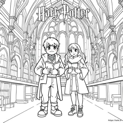 Printable Harry Potter Ron Weasley And Hermione Granger Coloring Pages