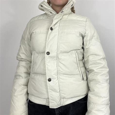 Diesel cream puffer jacket, FREE UK... - Depop