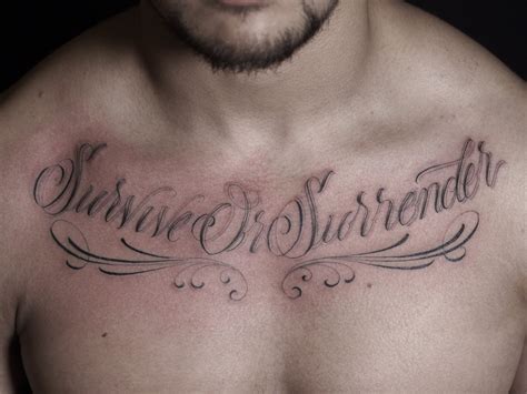 Script Tattoos On Chest