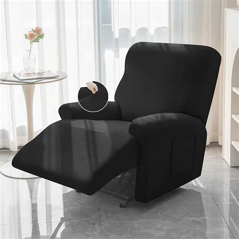 HOKIPO 4-Pieces Elastic Stretchable Recliner Sofa Cover 1 Seater Fully ...