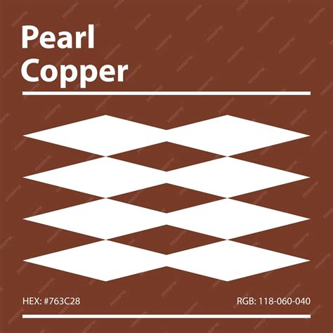 Premium Vector | 1359 Color name poster with HEX and RGB color codes Pearl copper