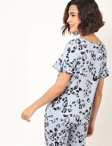 Buy Viscose Mix Printed Round Neck Top at Marks & Spencer