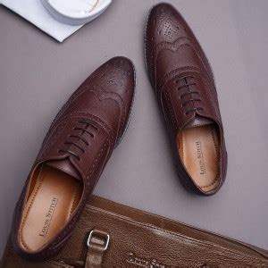 LOUIS STITCH Rosewood Wingtip Style Brogue Formal Shoes for Men - UK 8 ...