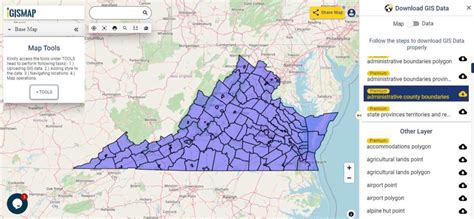 Download Virginia State GIS Maps - Boundary, Counties, Rail, highway