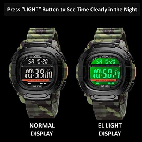 V2A Military Camouflage Digital 5ATM Waterproof Sports Watch with ...