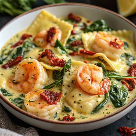 Chris Recipes - LUXURIOUS TUSCAN SHRIMP RAVIOLI WITH SUN-DRIED TOMATOES ...