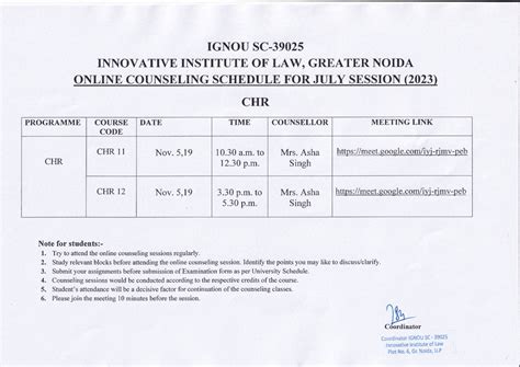 IGNOU-RC-Noida - News & Events - Latest - Online Counselling Schedule ...