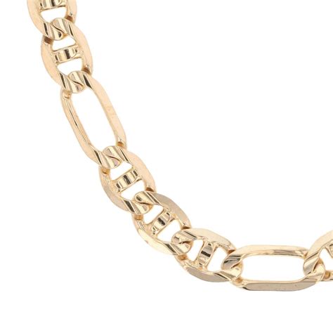 5.5mm Figarucci Link Chain 24.5" Necklace 14k Yellow Gold Italy 27.69 Grams