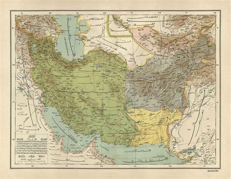 Old Arabic Map of Iran, Pakistan, Afghanistan and Uzbekistan in 1891 - – The Unique Maps Co.