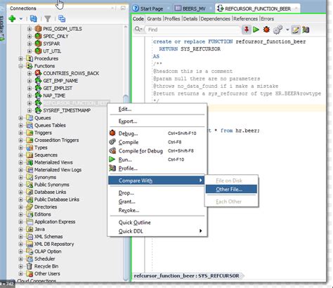 Image result for How to Perform Table Comparison in SQL Developer
