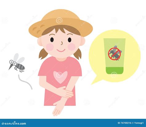 Insect Repellent Kids Vector Illustration | CartoonDealer.com #74062316