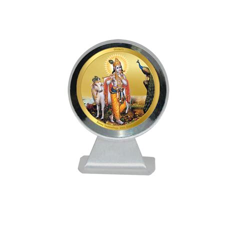 Diviniti Krishna with Cow Idol Photo Frame for Car Dashboard, Table ...
