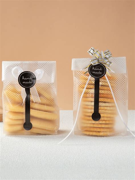 20pcs Black Polka Dot Matte Frosted Cellophane Bags For Baking, With ...