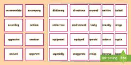Year 5 and 6 Common Exception Words on Flashcards