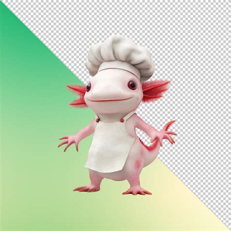 Cute axolotl chef cooking up a delightful feast | Premium AI-generated PSD