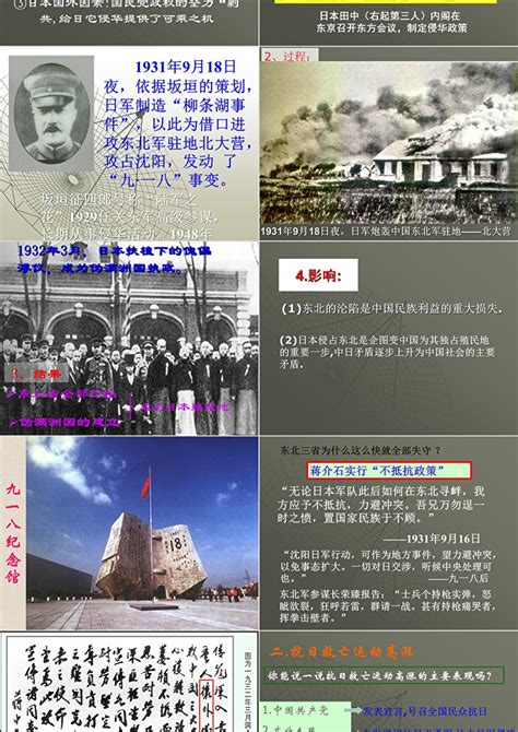 人教版八年级历史第四单元中华民族的抗日战争血肉筑长城PPT模板-PPT牛模板网