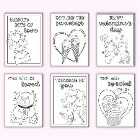 Valentine's Day Coloring Cards (Set of 12) – Printables by The Craft-at-Home Family