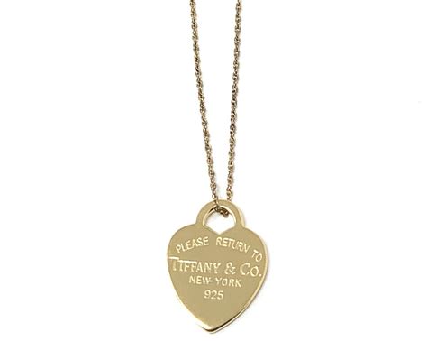 Tiffany and Co 925 Silver Heart Yellow Gold Plated Pendant For Sale at ...