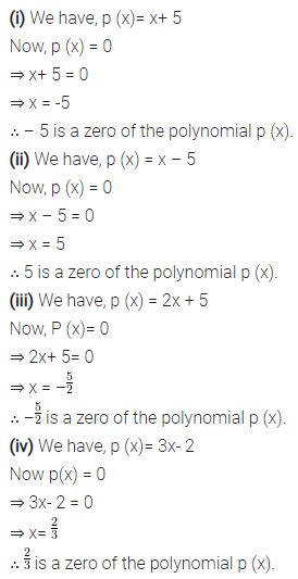 Find the zero of the polynomial in each of the following cases - CBSE ...