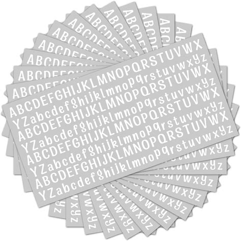 2500 PCS 12 Sheets Letter Stickers,White Self Adhesive Waterproof Small ...