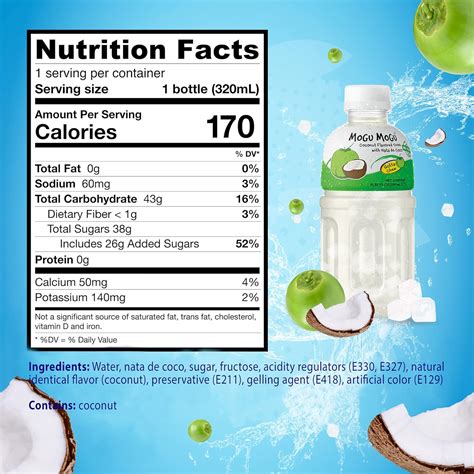 Buy Mogu Mogu drink coconut water (6 Packs) Drinks for kids made with ...