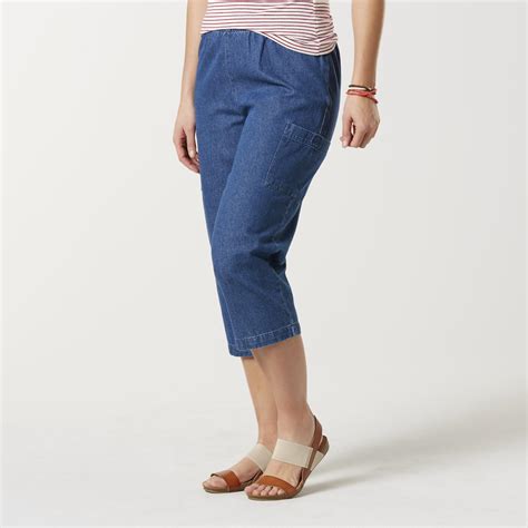 Laura Scott Women's Denim Capri Cargo Pants