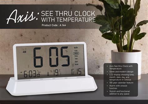 A144 - Axis : See thru clock with temperature - Best corporate Gifts