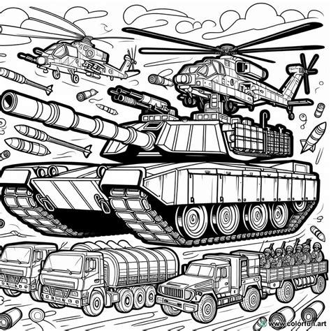 Free Coloring Pages Army Vehicles