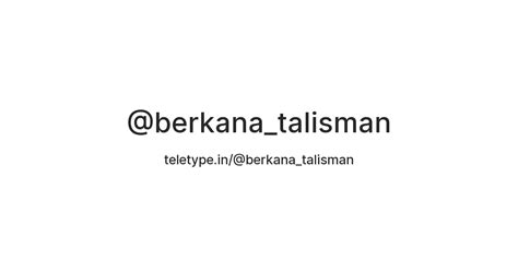 @berkana_talisman — Teletype